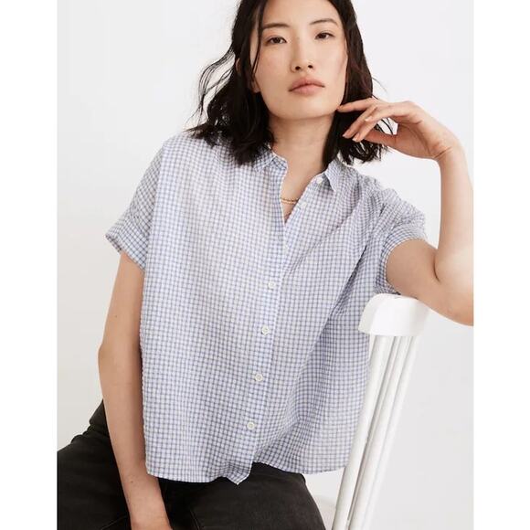 Madewell Tops - Madewell Hilltop Shirt in Seersucker Gingham Check